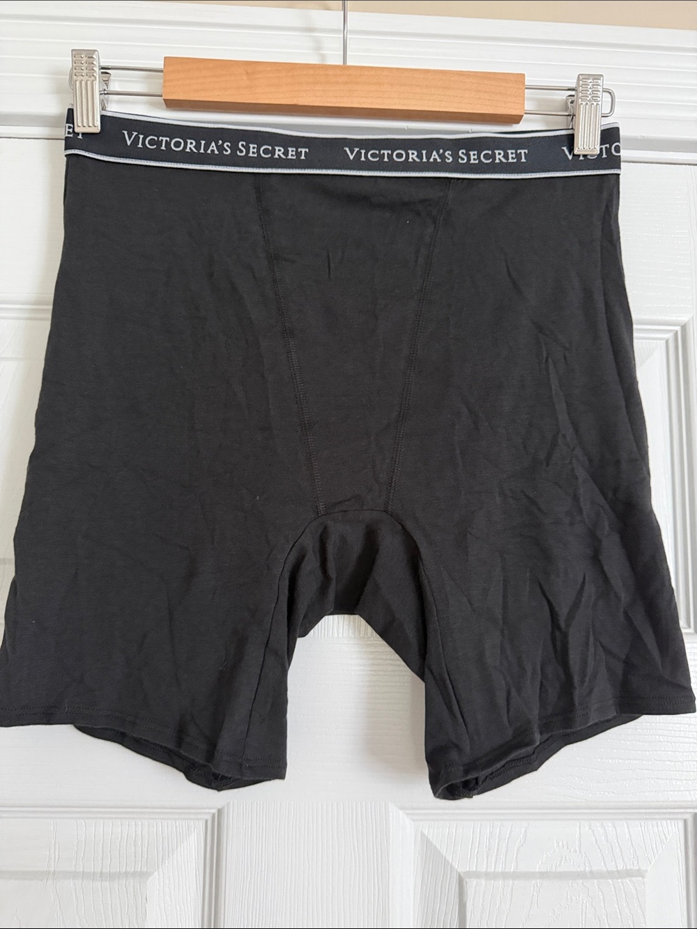 Victoria's Secret Black Boxer Briefs with Logo Waistband